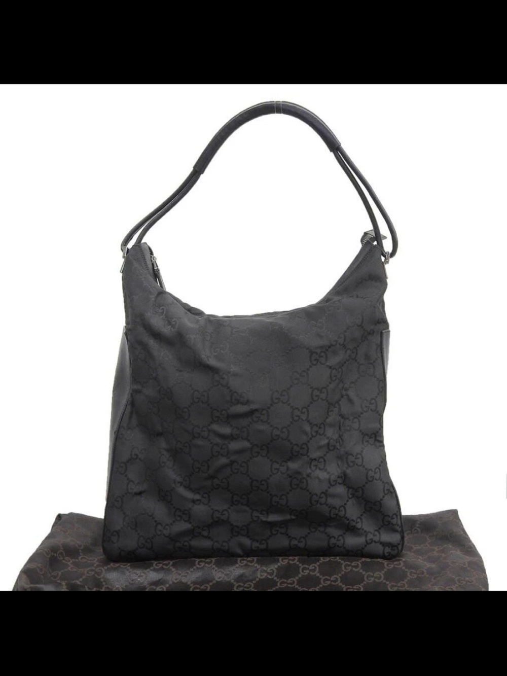Gucci Black GG Jacquard Hobo Shoulder Bag
